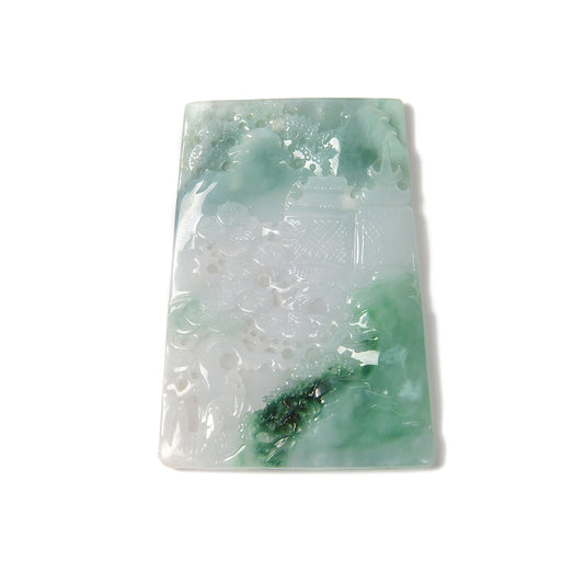 172.95ct Type A Bi Colour Jadeite Landscape Carving