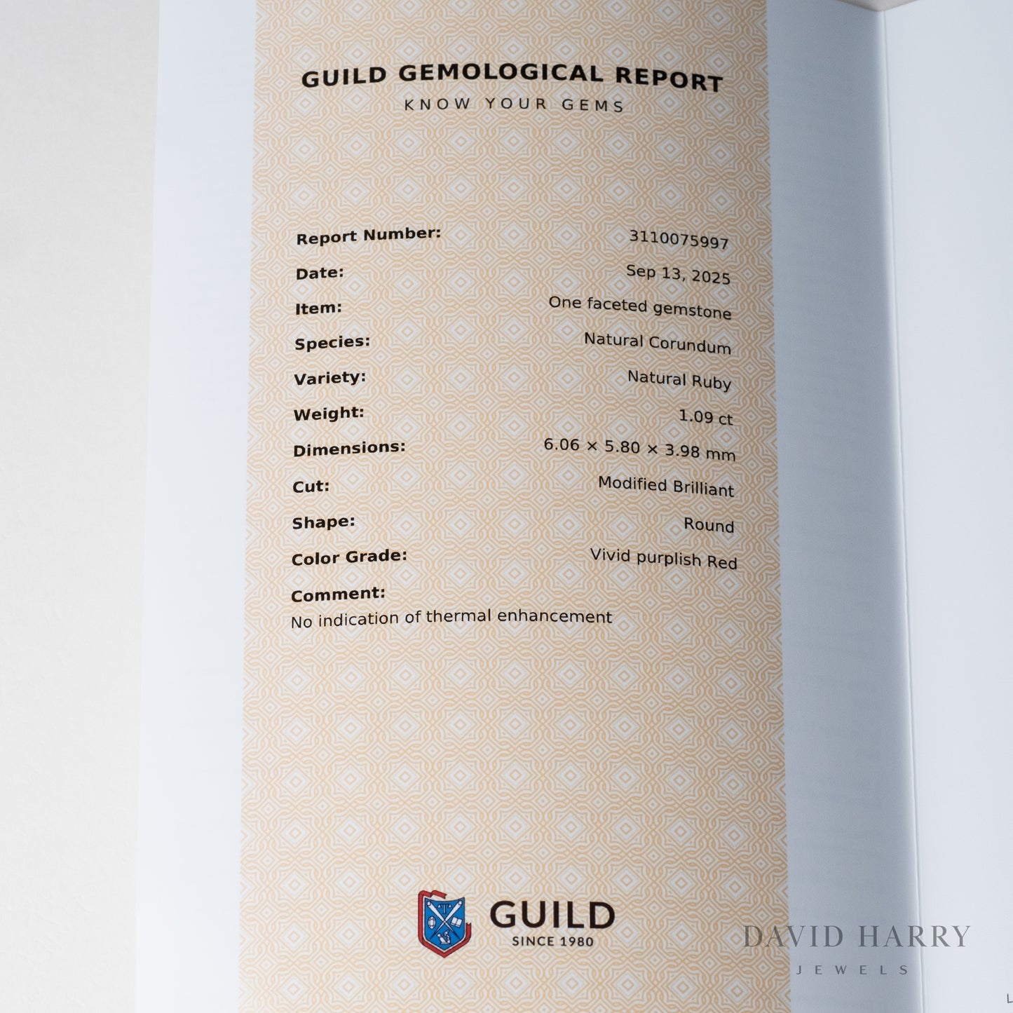 1.09ct No Heat Kashmir Ruby