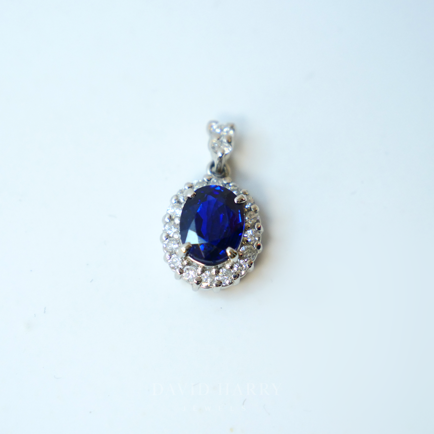 Antique 1.22ct Ceylon Sapphire & 0.29ct Diamond Platinum Pendant