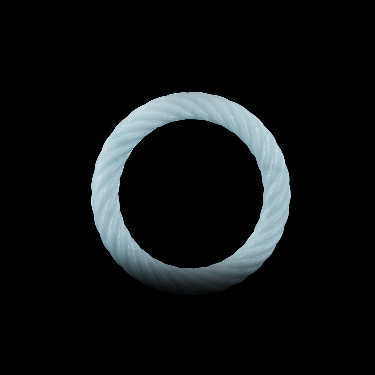 340 cts Type A White Jadeite 'TWIST OF FATE' Bangle