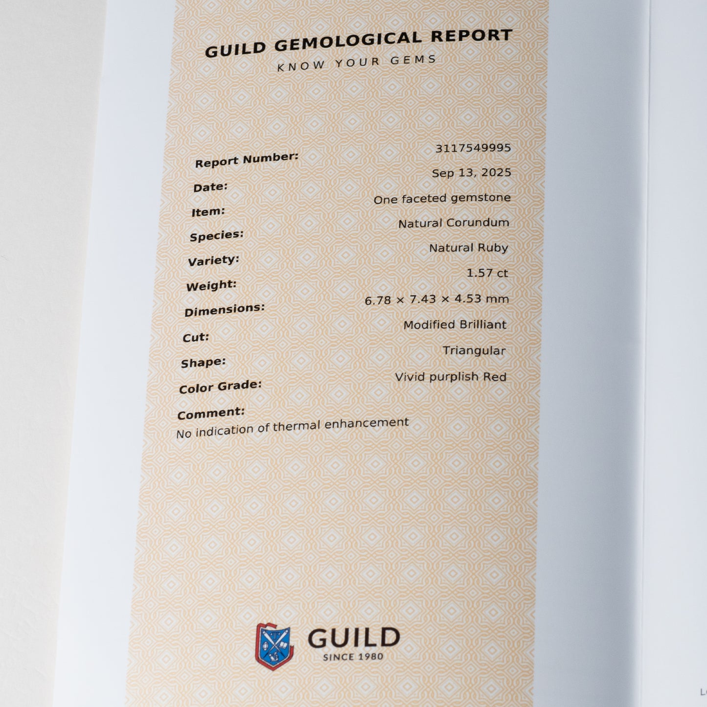 1.57ct No Heat Kashmir Ruby