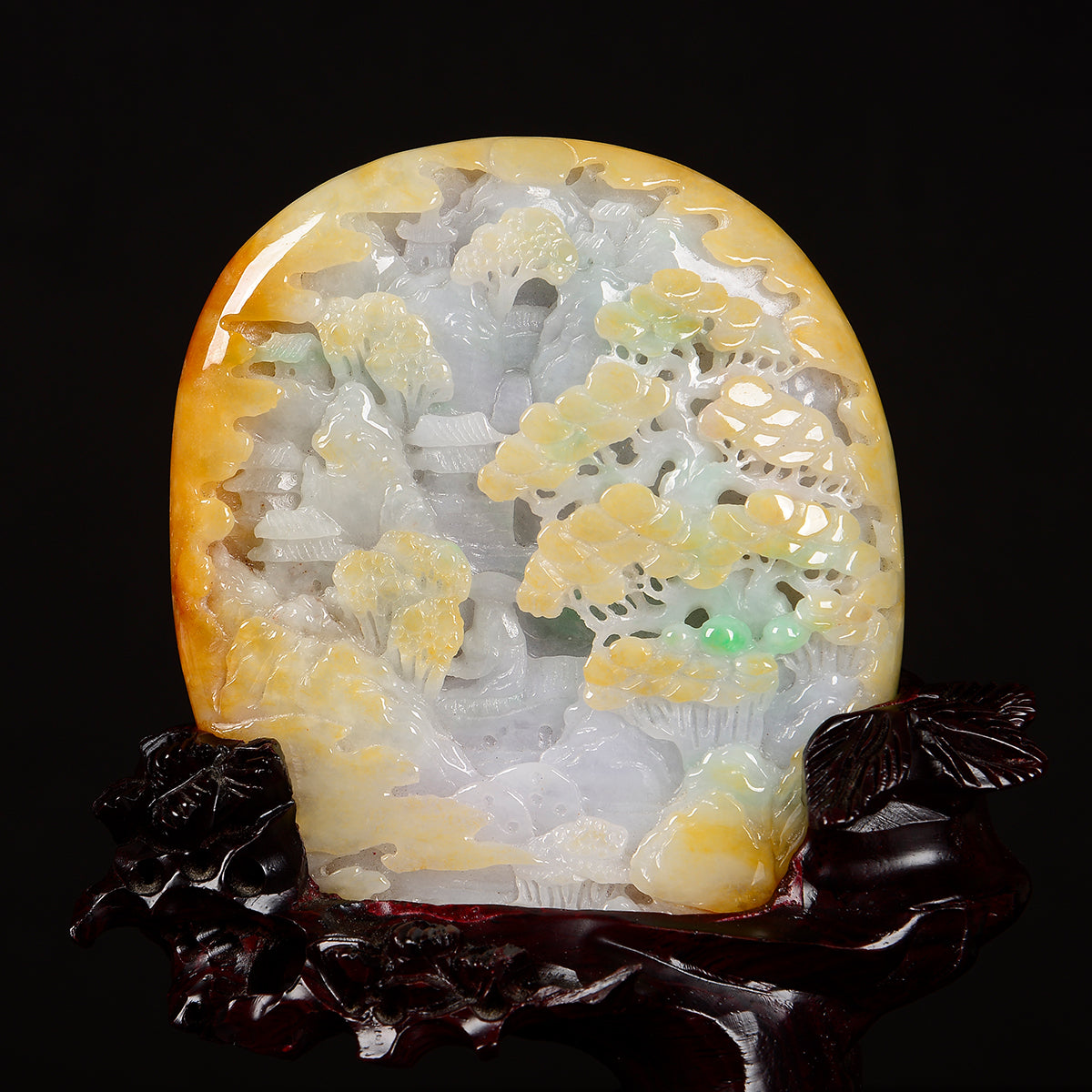 "Fangzhang Cliff" 2060 carats Type A Tricolour Jadeite