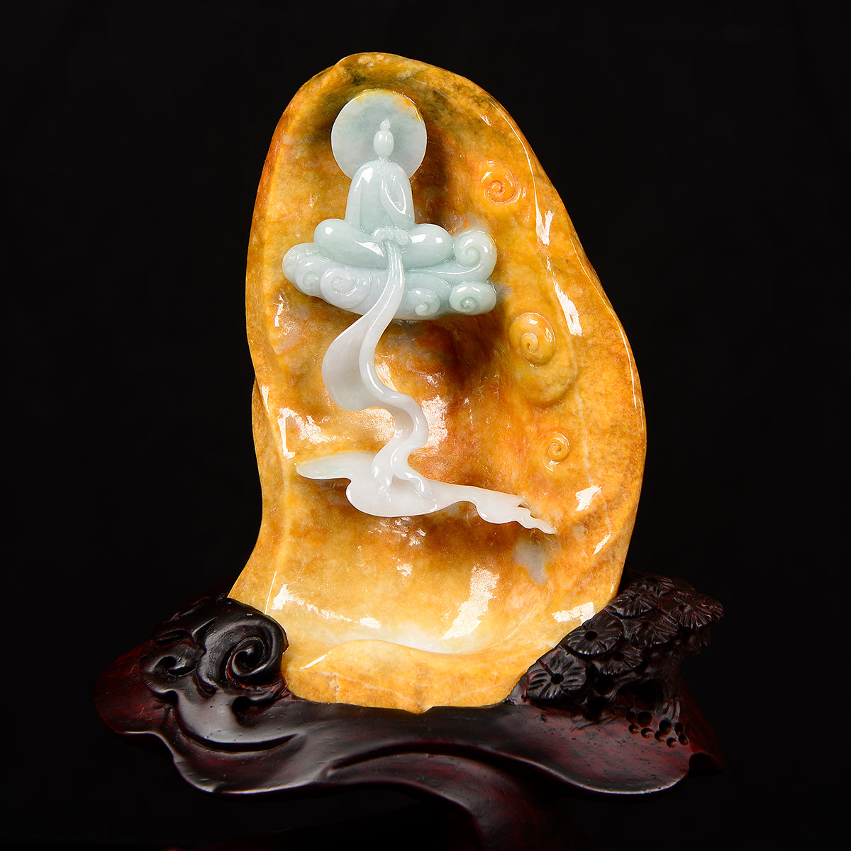 "Divine Harmony" Bicolour Type A jadeite sculpture