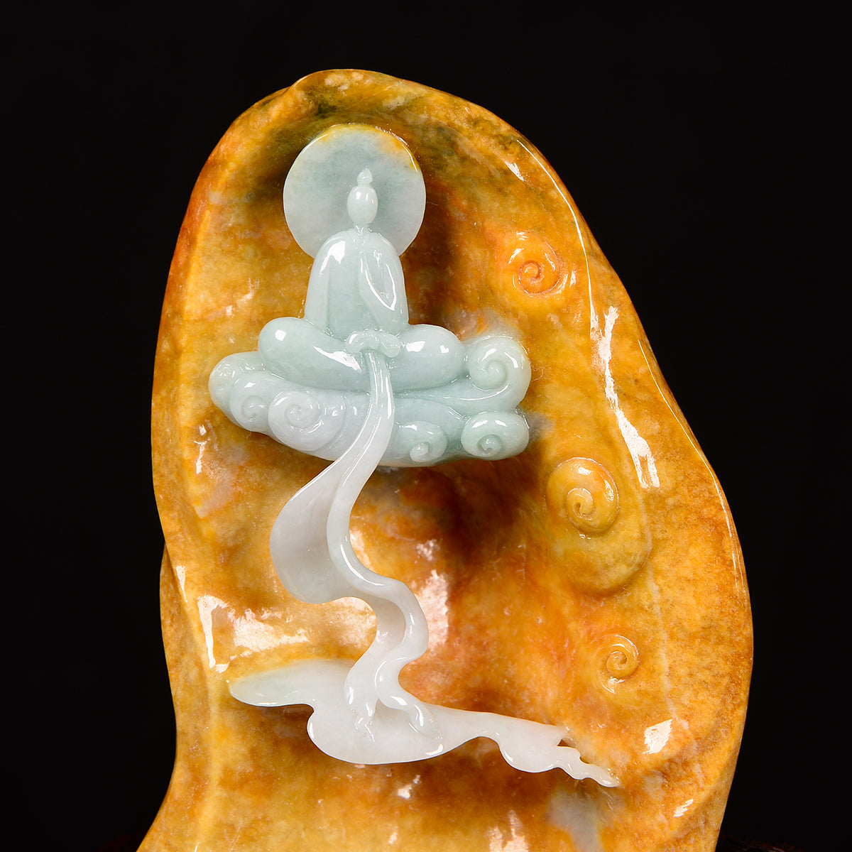 "Divine Harmony" Bicolour Type A jadeite sculpture