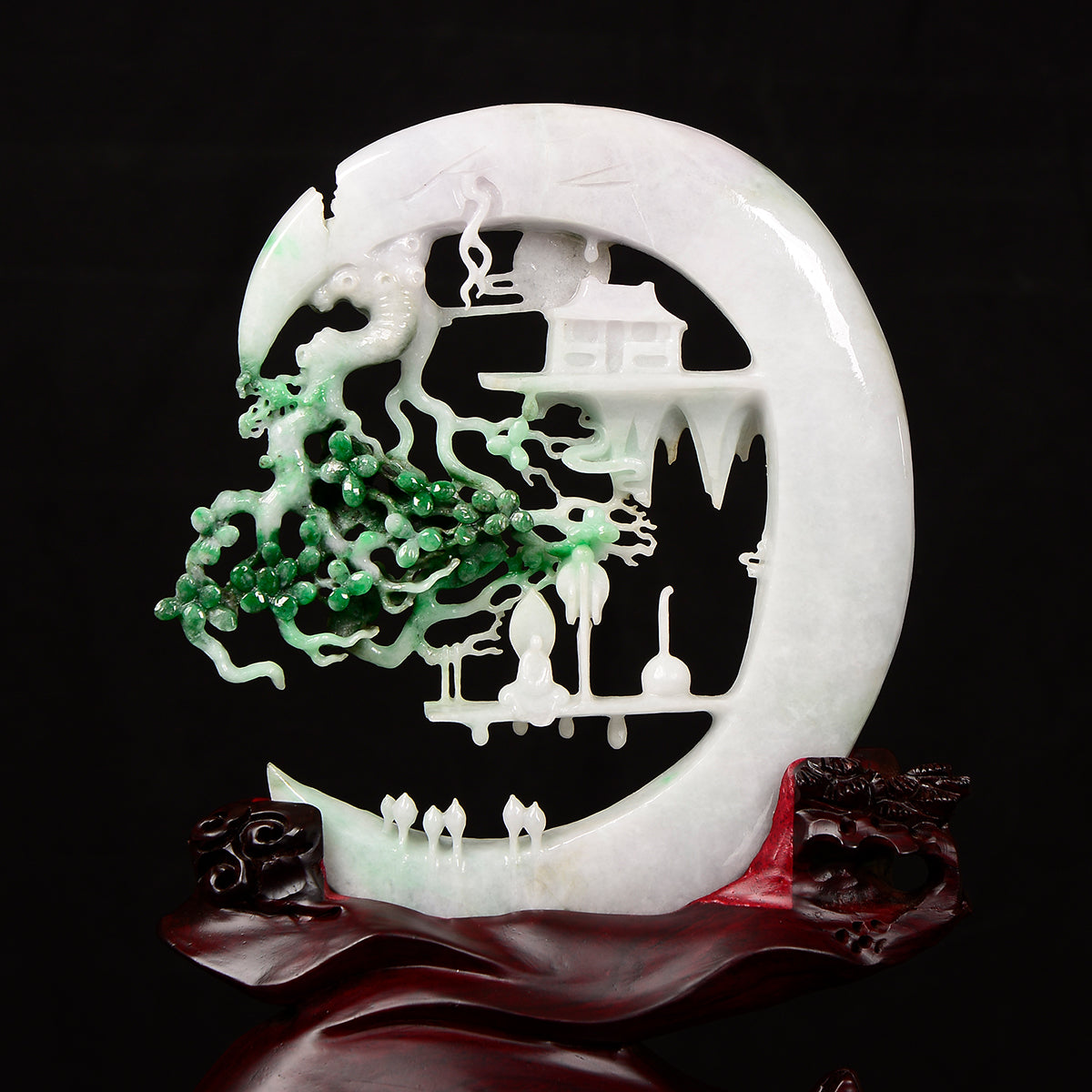 "Celestial Elegance" Bi-colour Type A Jadeite Sculpture