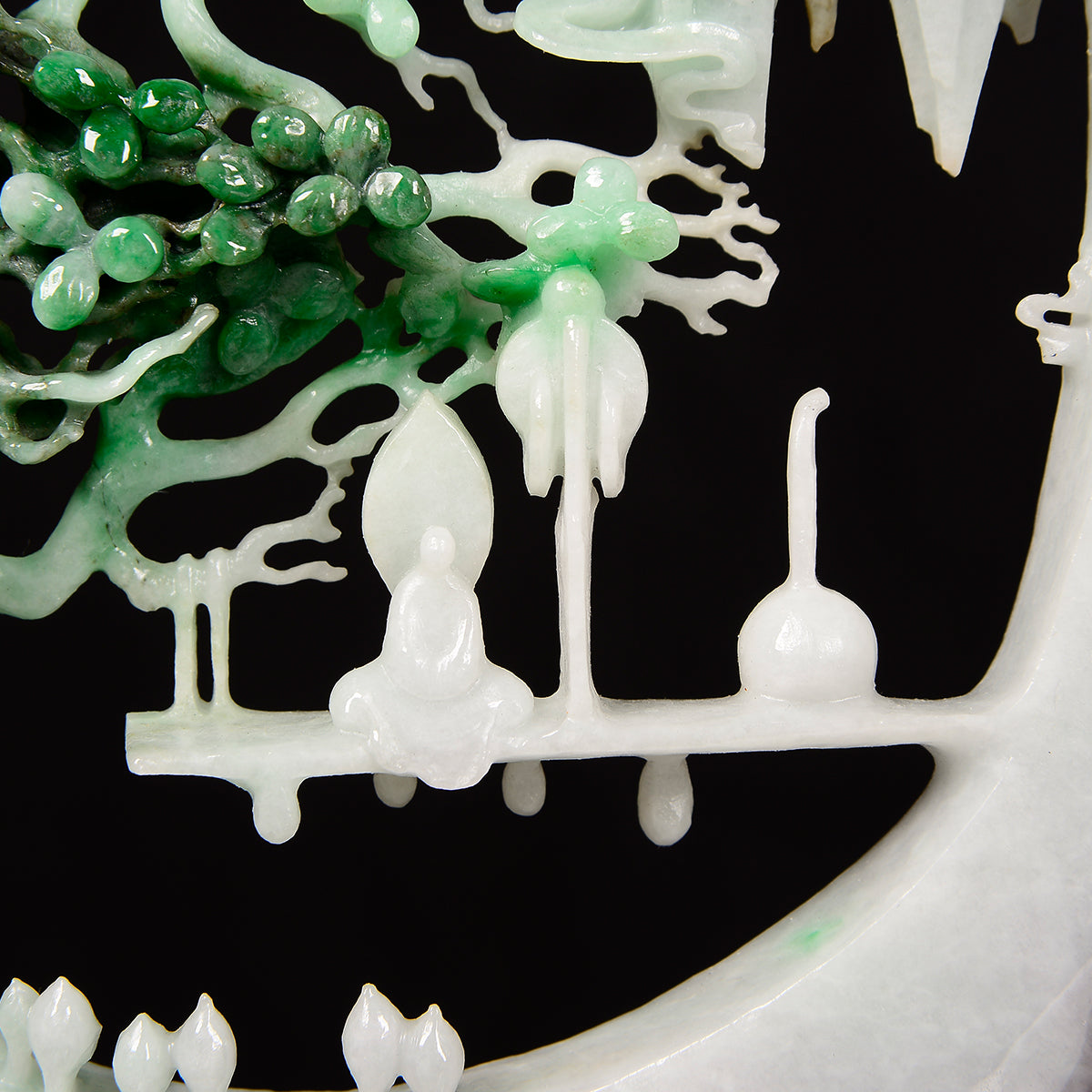 "Celestial Elegance" Bi-colour Type A Jadeite Sculpture