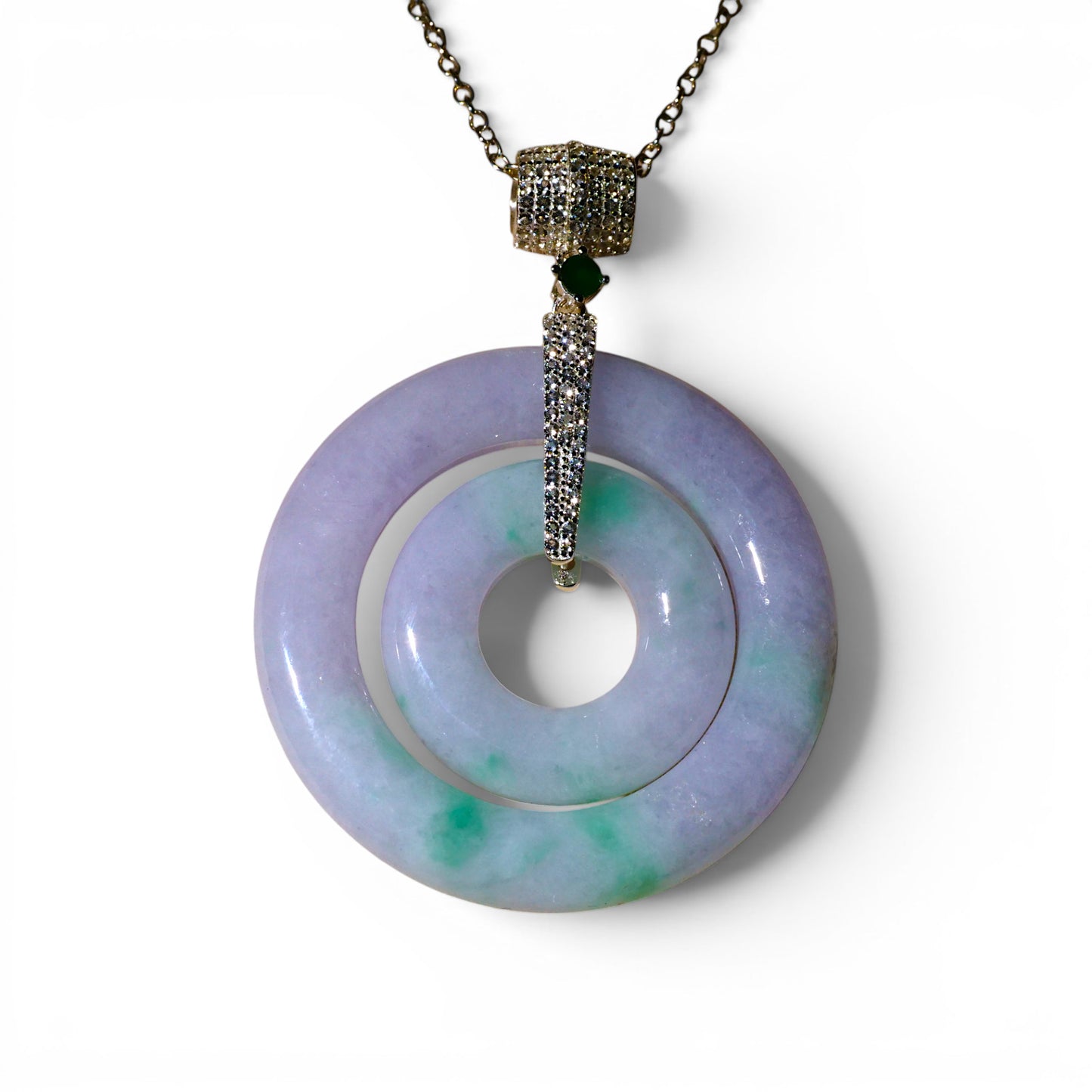 "Halos of Heaven" Bicolour (Lavender-Aqua) Jadeite Pendant