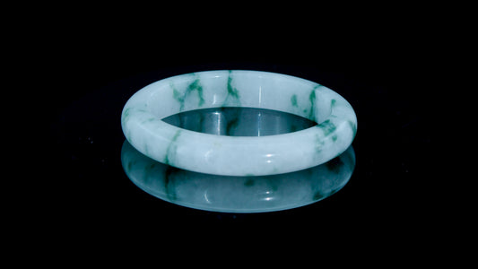 340cts Type A floating flower Jadeite Bangle