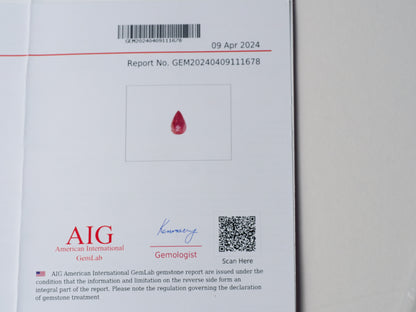 Certified No heat 1.07ct Padparadscha Sapphire