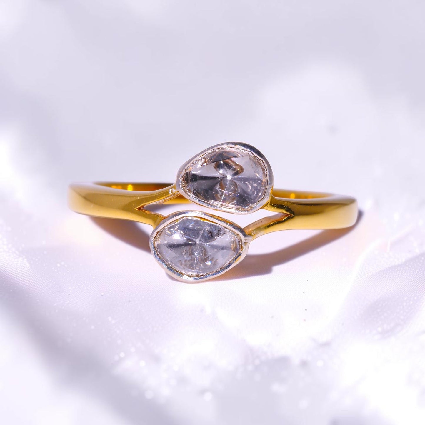 Diamond Polki Two-Stone Ring