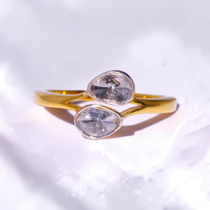 Diamond Polki Two-Stone Ring
