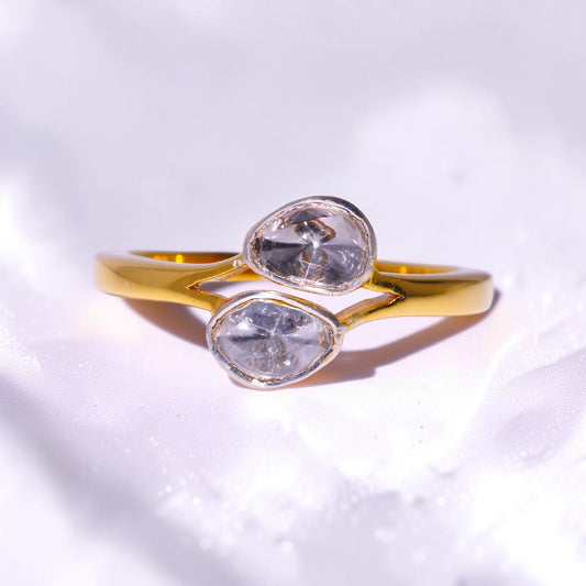 Diamond Polki Two-Stone Ring