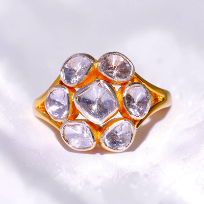 Diamond Polki Seven-Stone Cluster Ring
