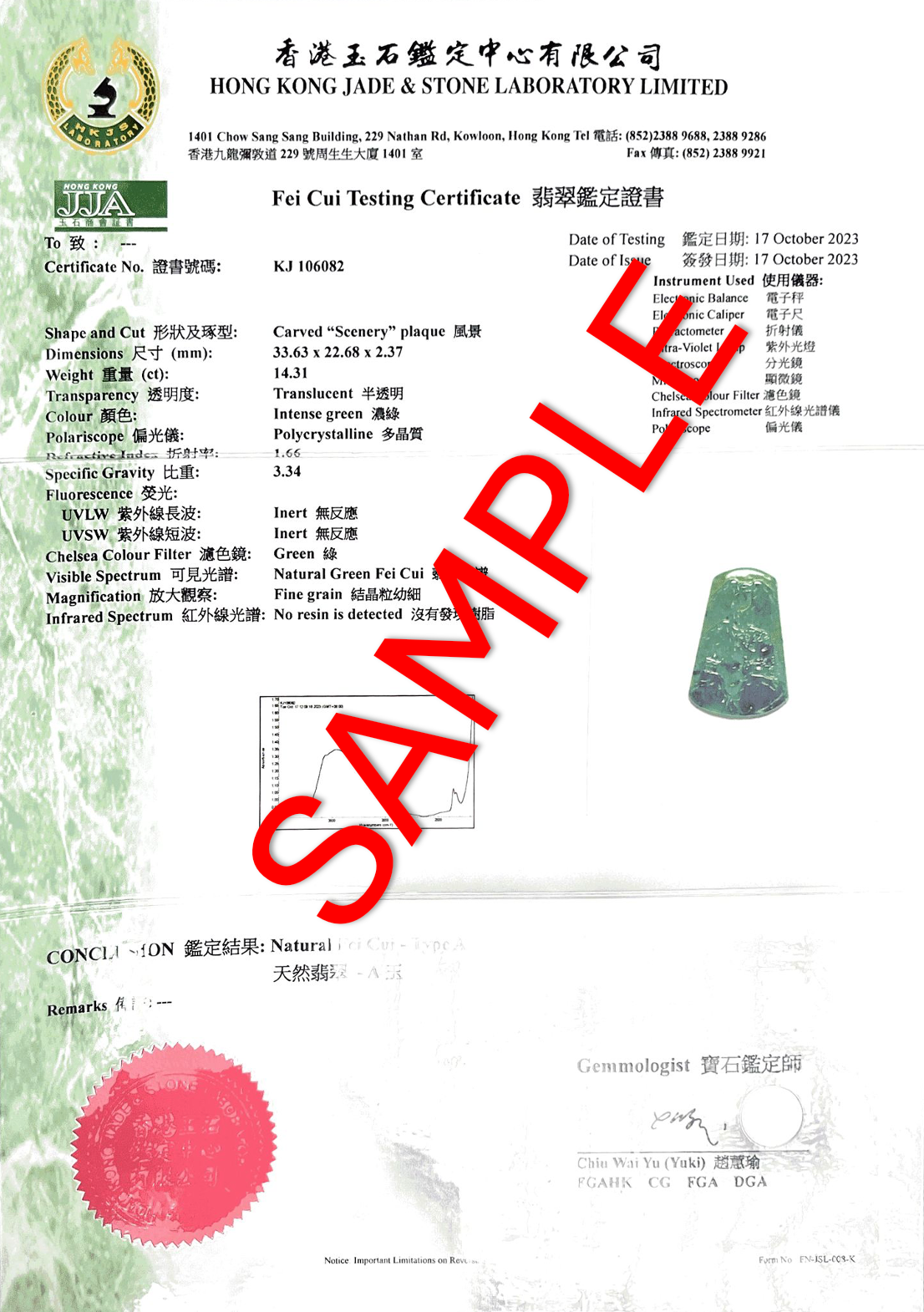 Certified Imperial Jade Landscape Pendant Necklace