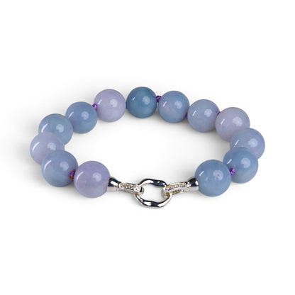 VXDN71 Type A Burmese Lavender Green Bracelet 13mm Beads