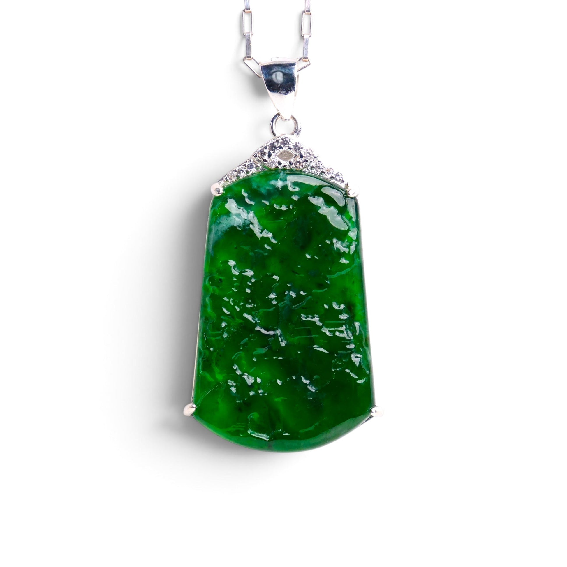 YPDJ73 Fei Cui Imperial Jadeite Landscape Pendant