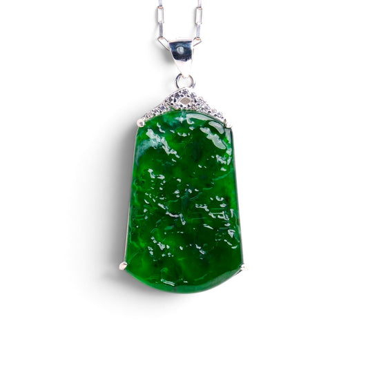 YPDJ73 Fei Cui Imperial Jadeite Landscape Pendant