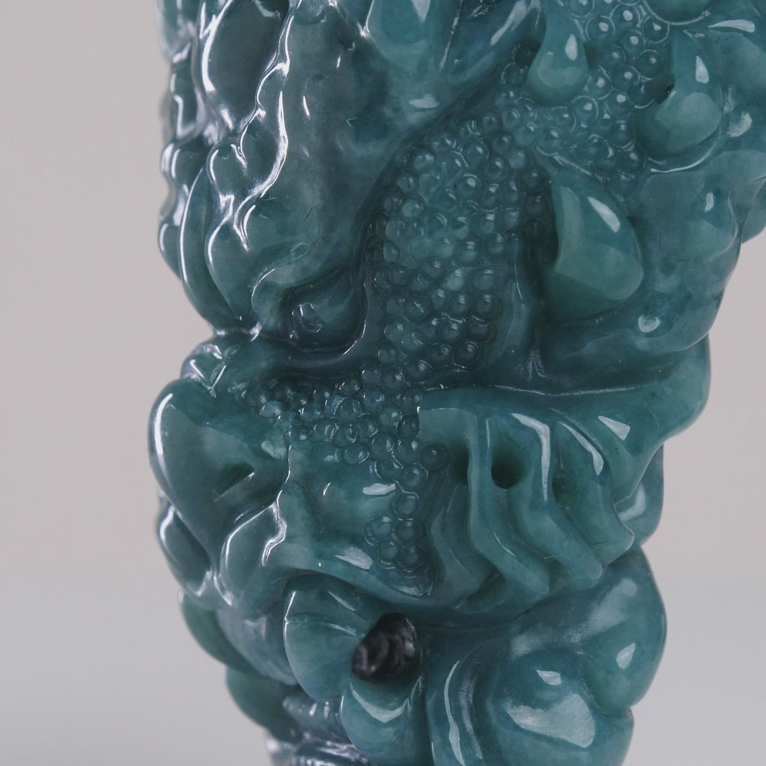 DHJ Olmec Jadeite Dragon Head Carving