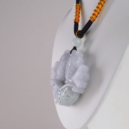 DHJ Aqua Jadeite Fish Carving