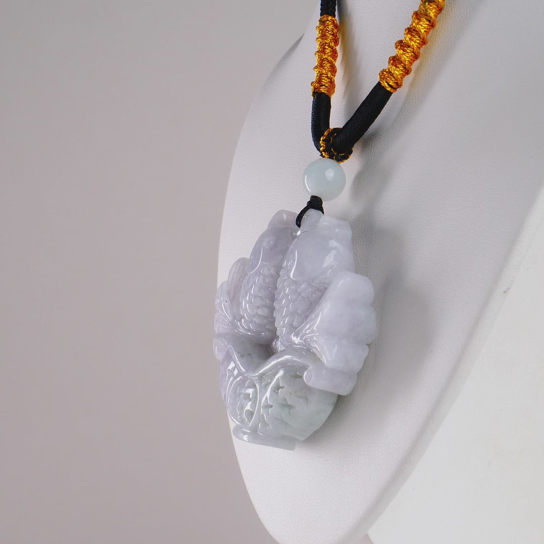 DHJ Aqua Jadeite Fish Carving