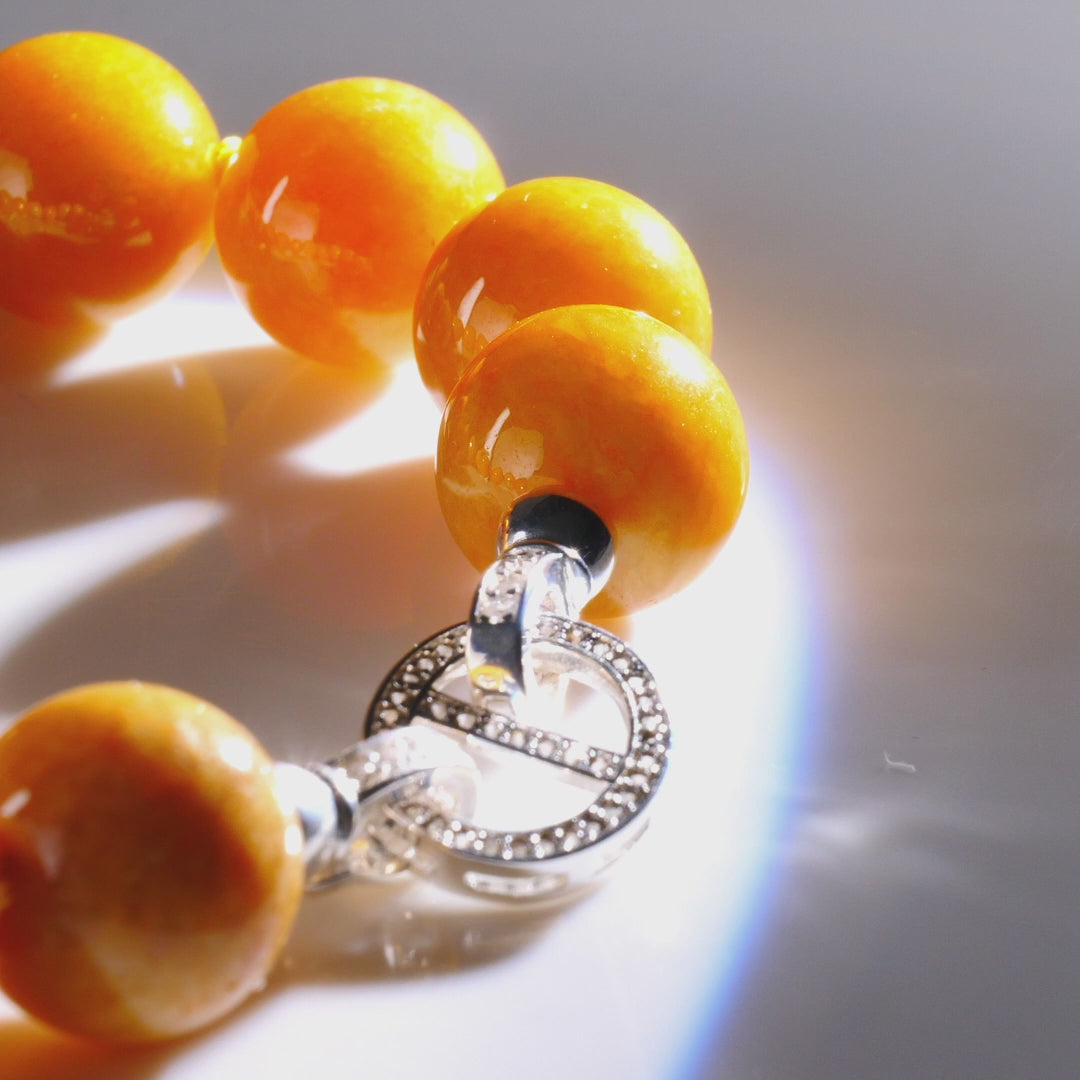 Yellow Jadeite Bracelet 13mm Beads 300ct