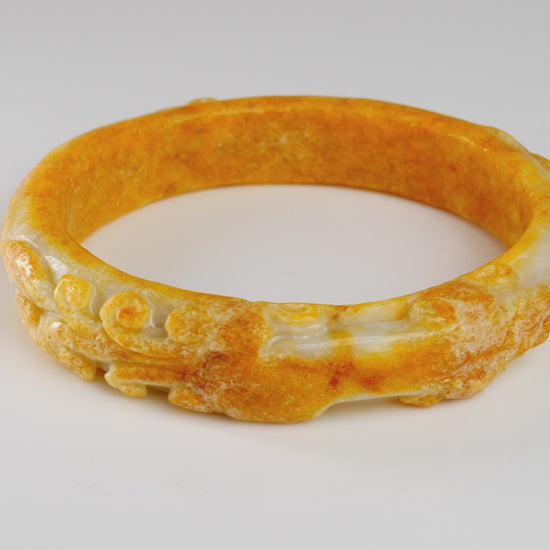 Yellow Jadeite Pixiu Bangle