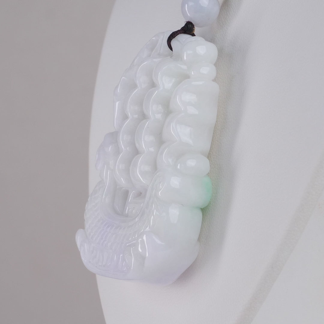 Type A White Jadeite Dragonboat Carving