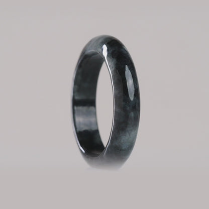 DHJ Black Chicken Jadeite Ring