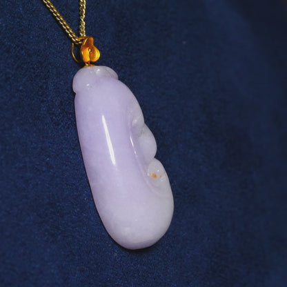 Lavender Jadeite 18k Ruyi Pendant