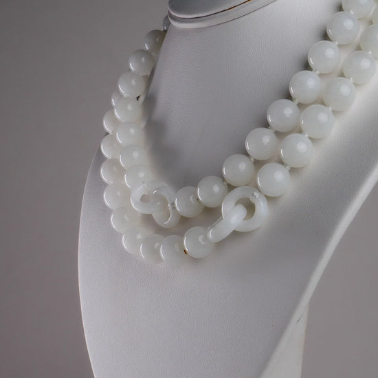 DHJ Khotan Mutton Fat Jade Longline Necklace, 24 Inches