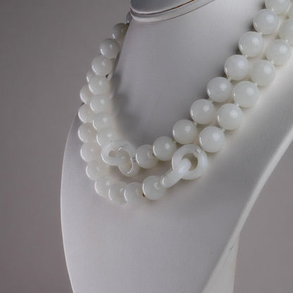 DHJ Khotan Mutton Fat Jade Longline Necklace, 24 Inches