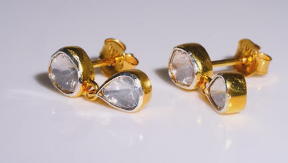 Diamond Polki Drop Earrings