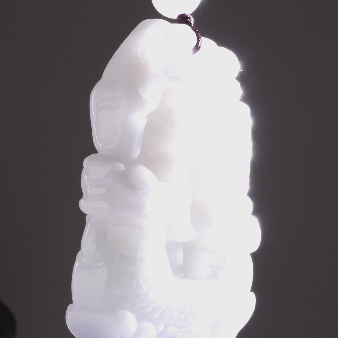 Type A White Jadeite Dragonboat Carving