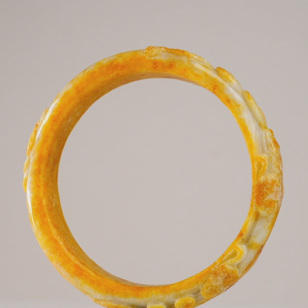 Yellow Jadeite Pixiu Bangle