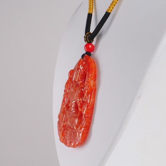 Type A Red Jadeite Zuron Carved Pendant
