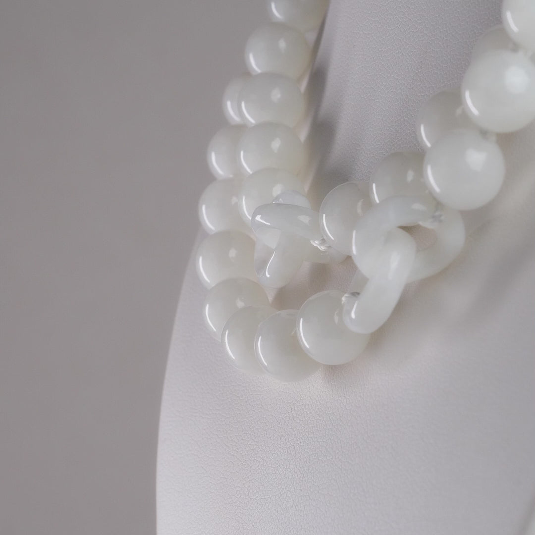 DHJ Khotan Mutton Fat Jade Longline Necklace, 24 Inches