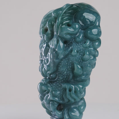 DHJ Olmec Jadeite Dragon Head Carving