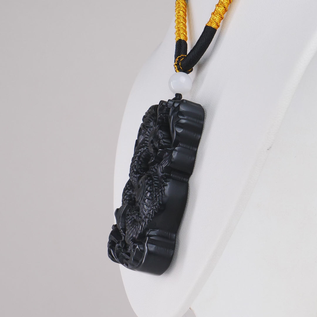 The Dragon Gate Black Mutton Fat Jade Carved Pendant