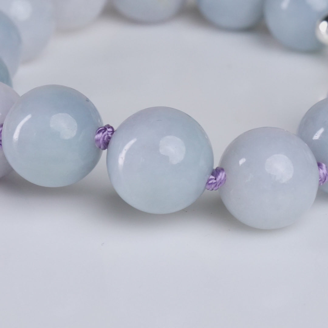 Type A Burmese Lavender Green Bracelet 13mm Beads