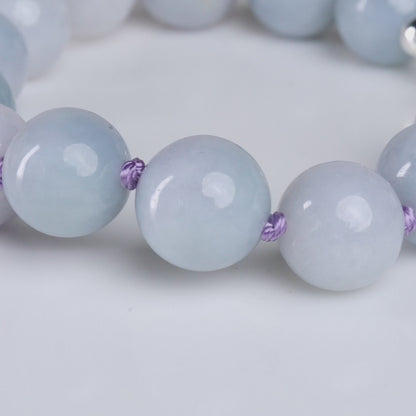 Type A Burmese Lavender Green Bracelet 13mm Beads