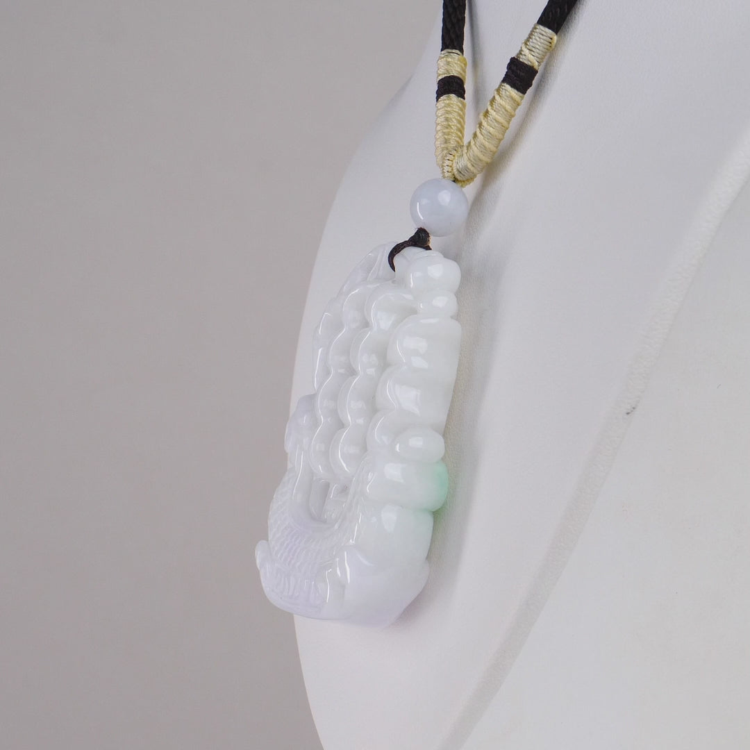 Type A White Jadeite Dragonboat Carving