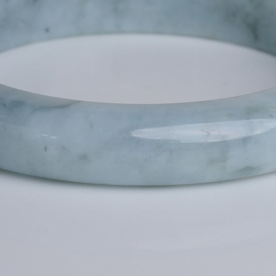 Type A Dark Floating Flower Burmese Jadeite Bangle