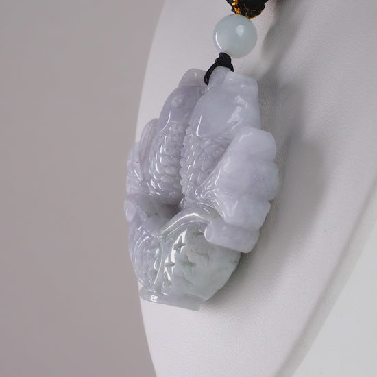 DHJ Aqua Jadeite Fish Carving