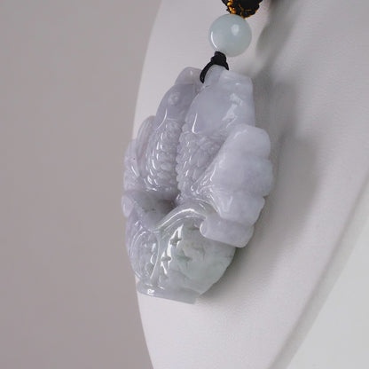 DHJ Aqua Jadeite Fish Carving