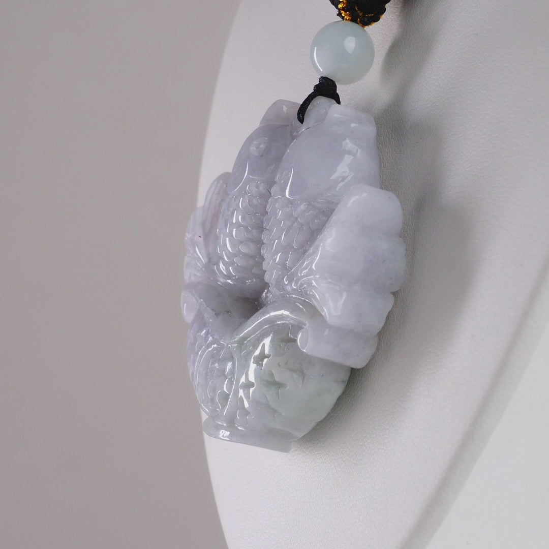 DHJ Aqua Jadeite Fish Carving