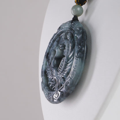 DHJ Black Chicken Jadeite Carving