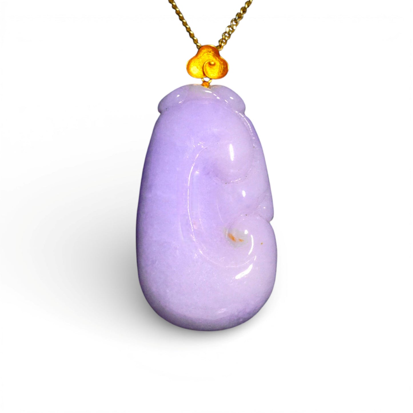 Lavender Jadeite 18k Ruyi Pendant