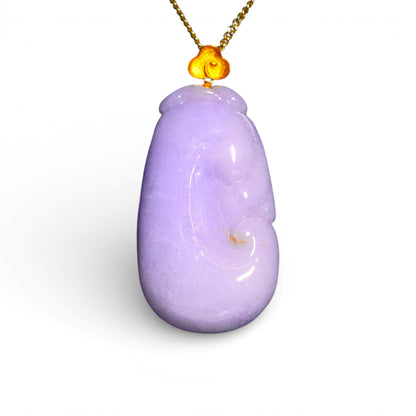Lavender Jadeite 18k Ruyi Pendant